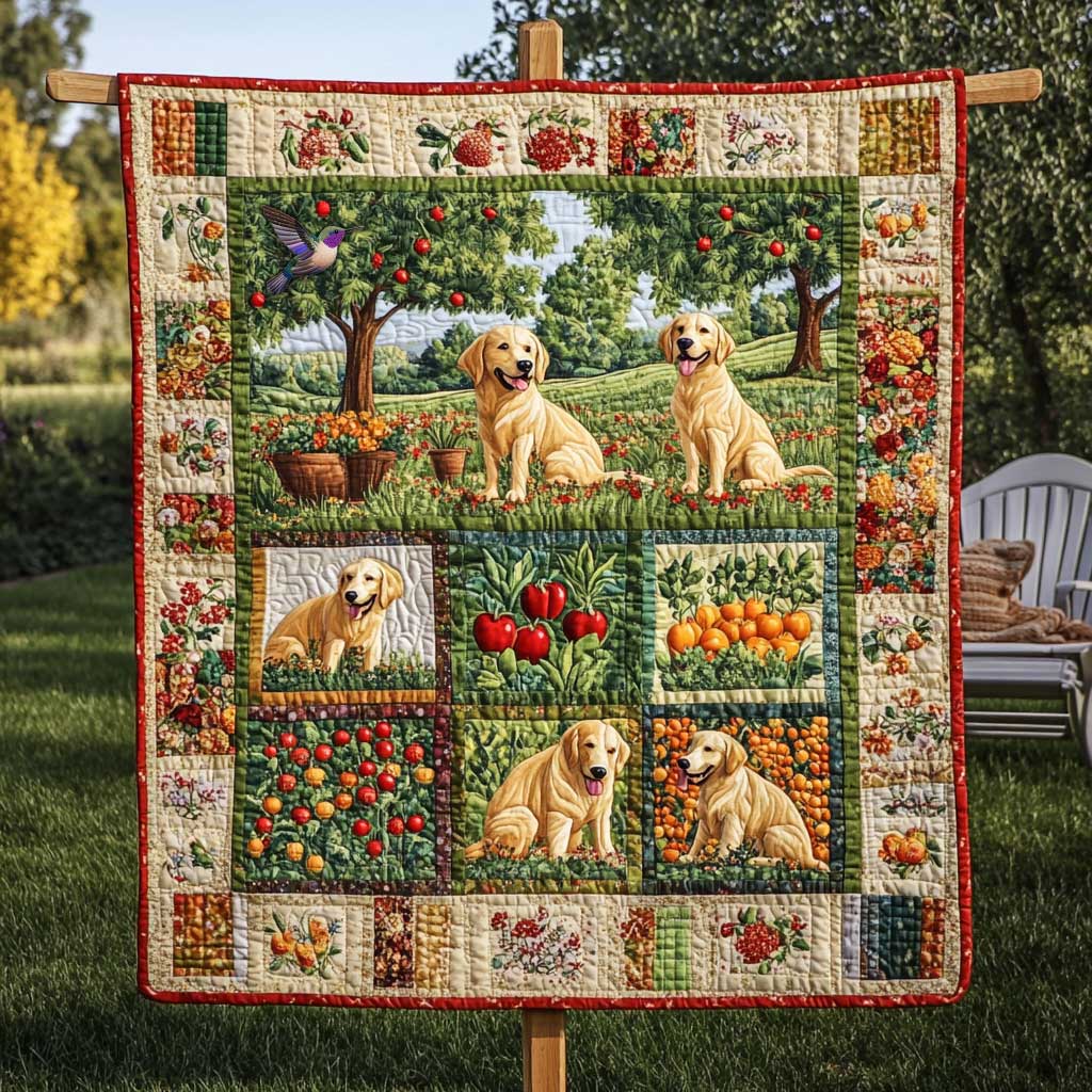 Golden Retriever's Veggie Delight WN0810067CL Quilt