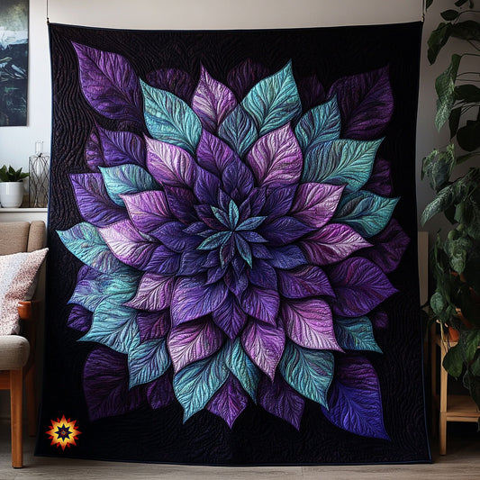 Turquoise Purple Flower WX0711041CL Quilt
