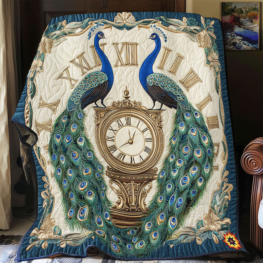 Couple Peacock And Clock WY2712016CL Quilt