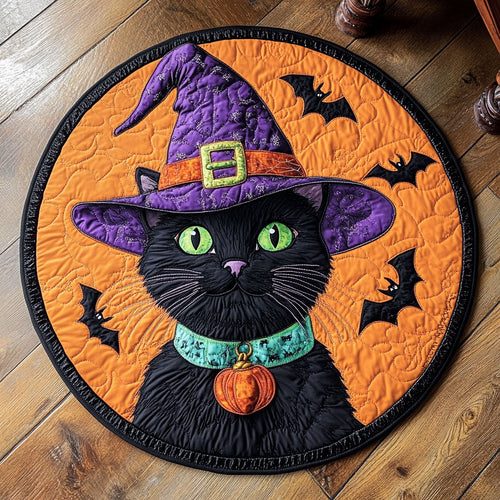 Witchy Cat CP0707033CL Quilted Round Mat