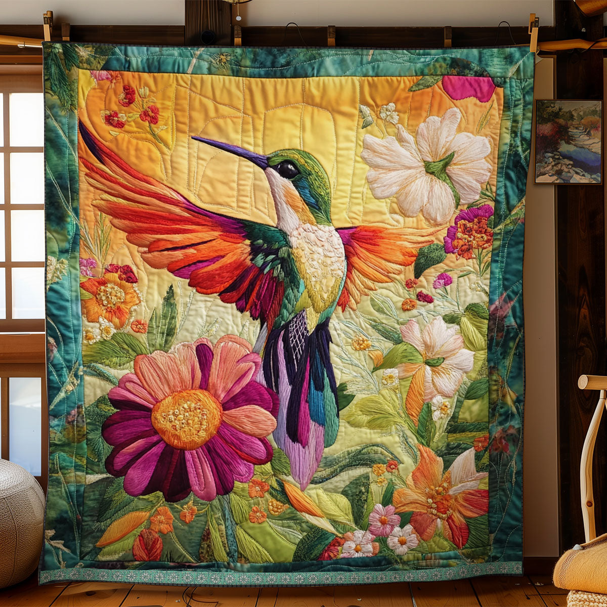 Hummingbird Garden Symphony WN2509003CL Quilt