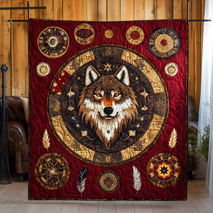 Native American Wolf Symbol WP1511037CL Quilt