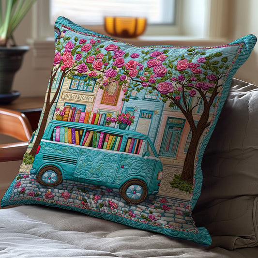 Teal Bookmobile WY2501067CL Quilt Pillow Case