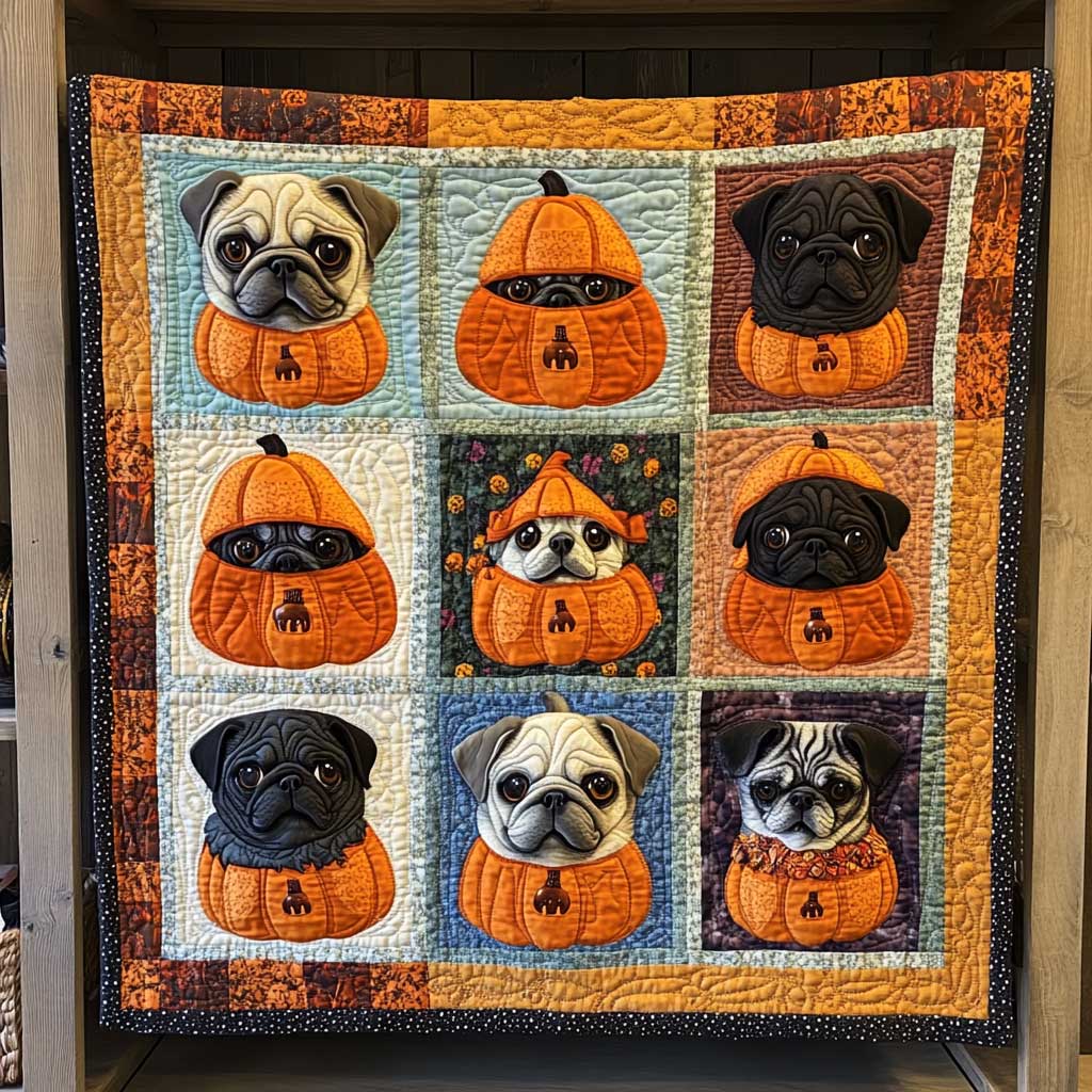 Bulldog Pumpkin Cute WN2609064CL Quilt