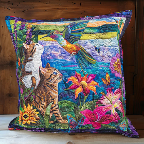 Humming Bird Cats Animal WP2507012CL Quilt Pillow Case