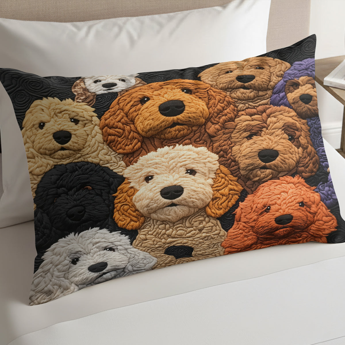 Doodle Dog WJ0512017CL Quilted Bedding Pillow Case