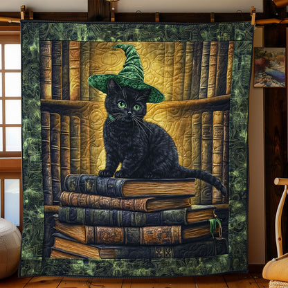 Witch Cat In Library WY0901068CL Quilt