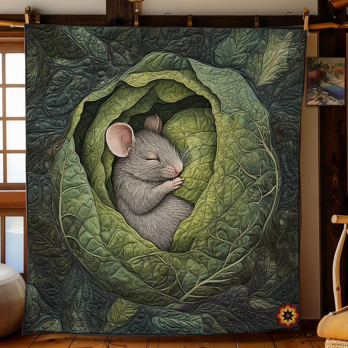 Cabbage Sleep Mouse WY1411046CL Quilt