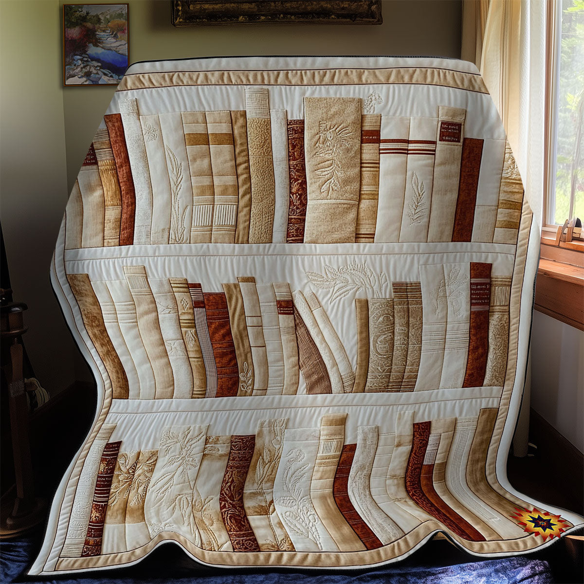 White Bookshelf WY0612003CL Quilt