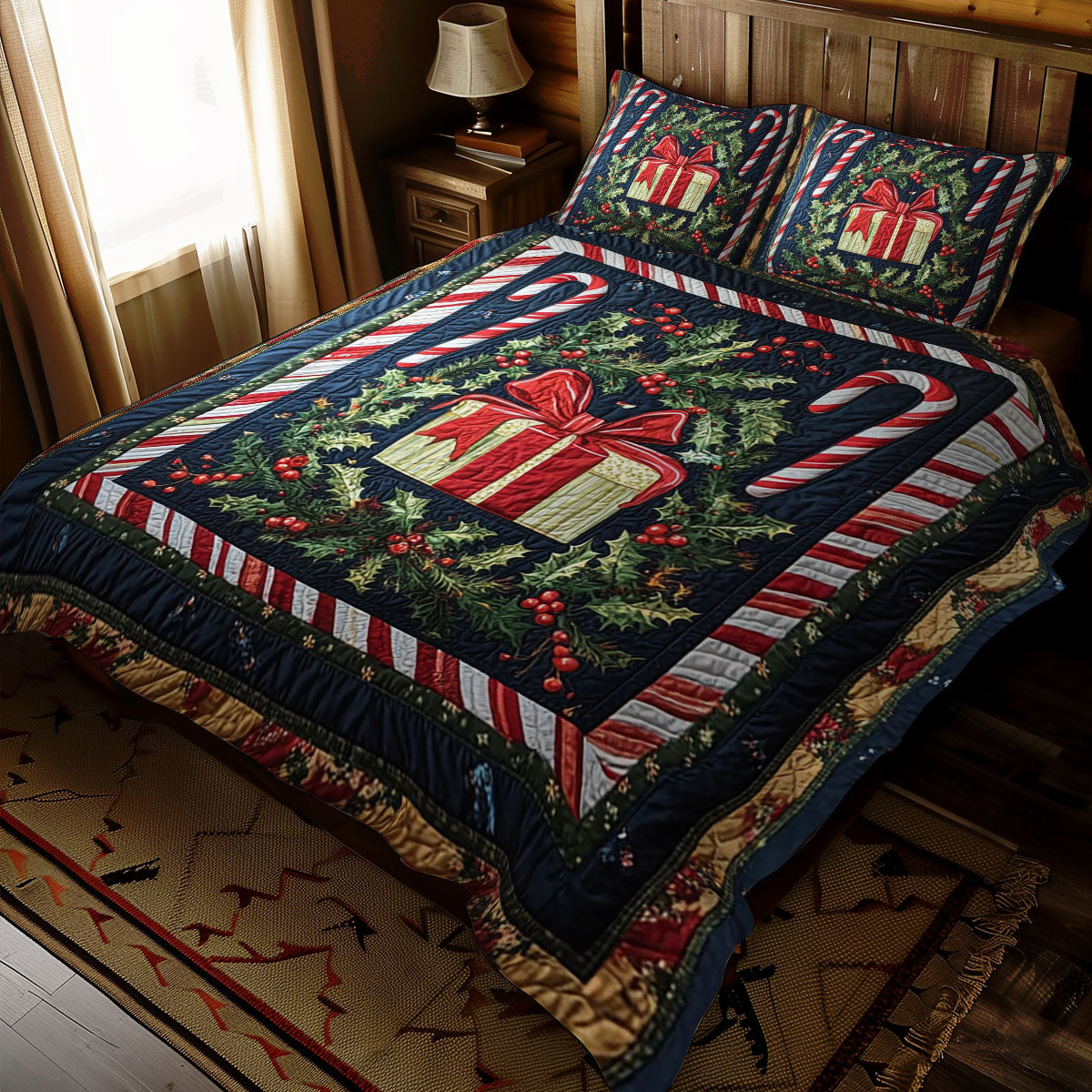 Christmas Candy Cane Gift WJ2210026CL Duvet Cover Set