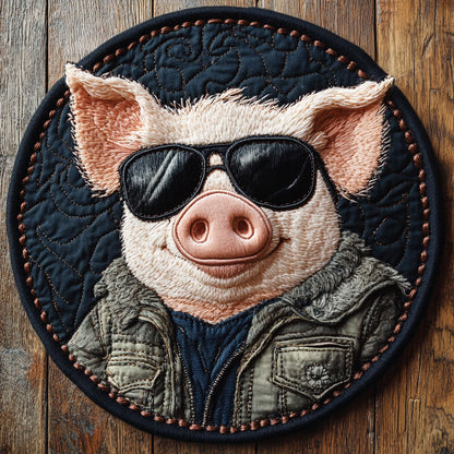 Piggy Rebel CP1205031CL Quilted Round Mat