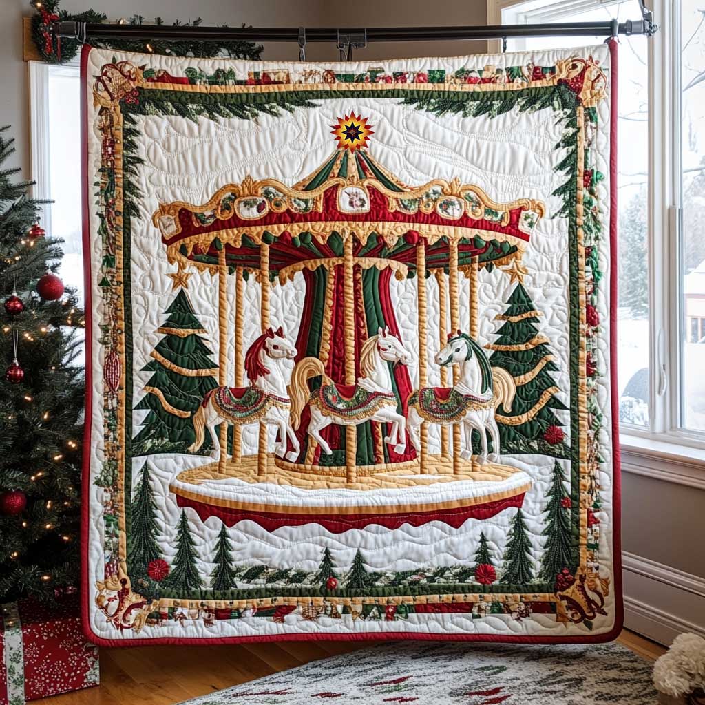 Carousel Christmas Park WP1511031CL Quilt