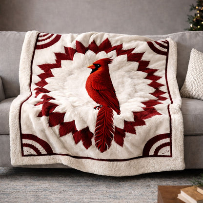 Red Cardinal KL2401001CL Faux Fur Throw Blanket