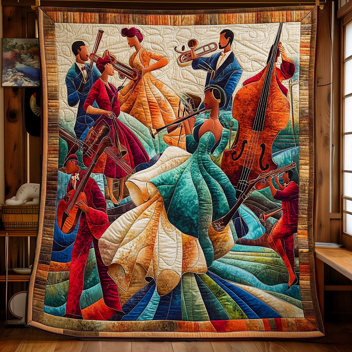 Vibrant Jazz Band WY1701070CL Quilt