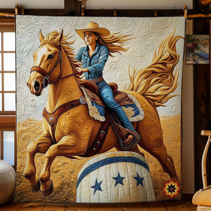 Cowboy Riding Horse WY2611015CL Quilt