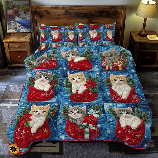 Kitten Christmas WY2911116CL Duvet Cover Set