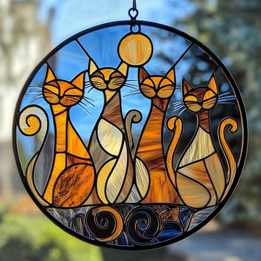 Cat WU2310053CL Stained Glass Suncatcher