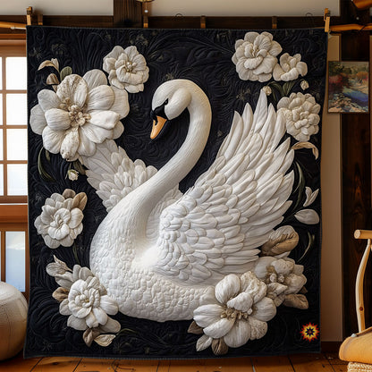 Flower White Swan WY1411025CL Quilt