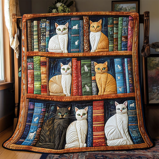 Cat Bookshelf WX0801003CL Quilt