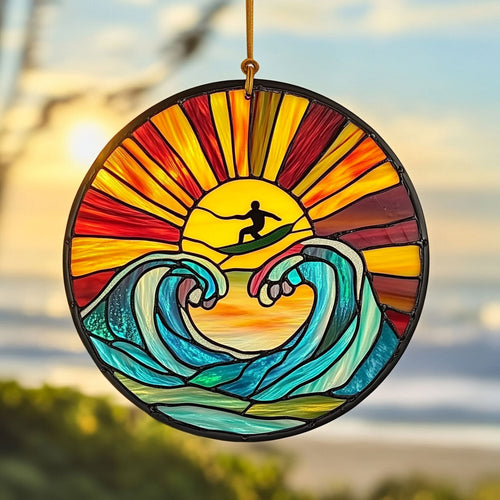 Wave Surfing WY220237CL Suncatcher