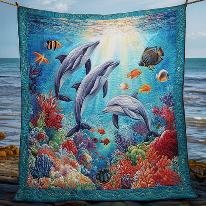 Dolphin Family WY0612026CL Quilt