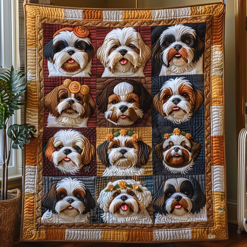 Smiling Shih Tzu WP1009055CL Quilt