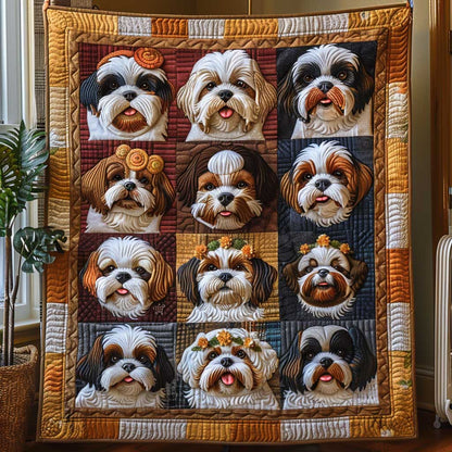 Smiling Shih Tzu WP1009055CL Quilt