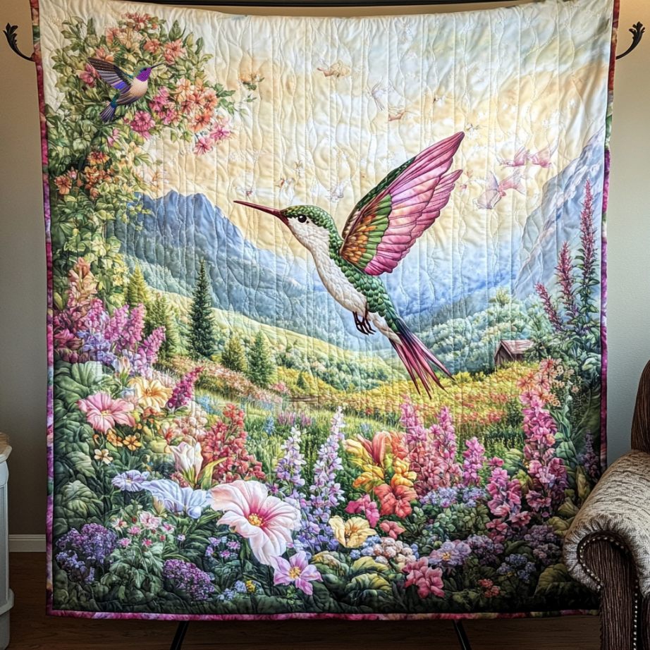 Hummingbird Purple Light  WU0611035CL Quilt