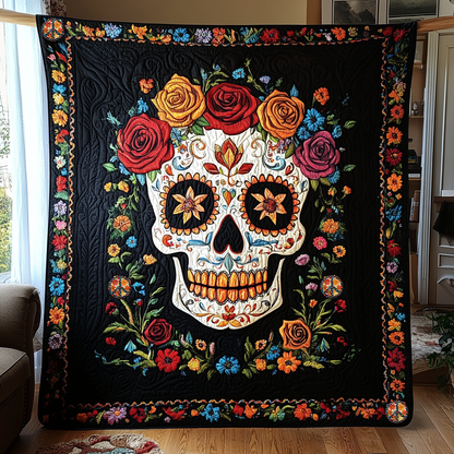 Floral Skull XR3009006CL Quilt