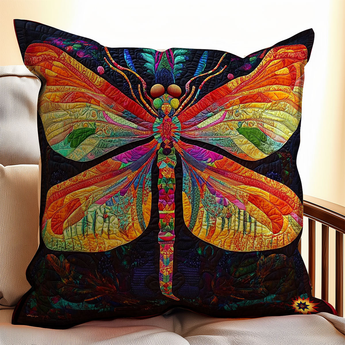 Colorful Dragonfly WY1012097CL Quilt Pillow Case