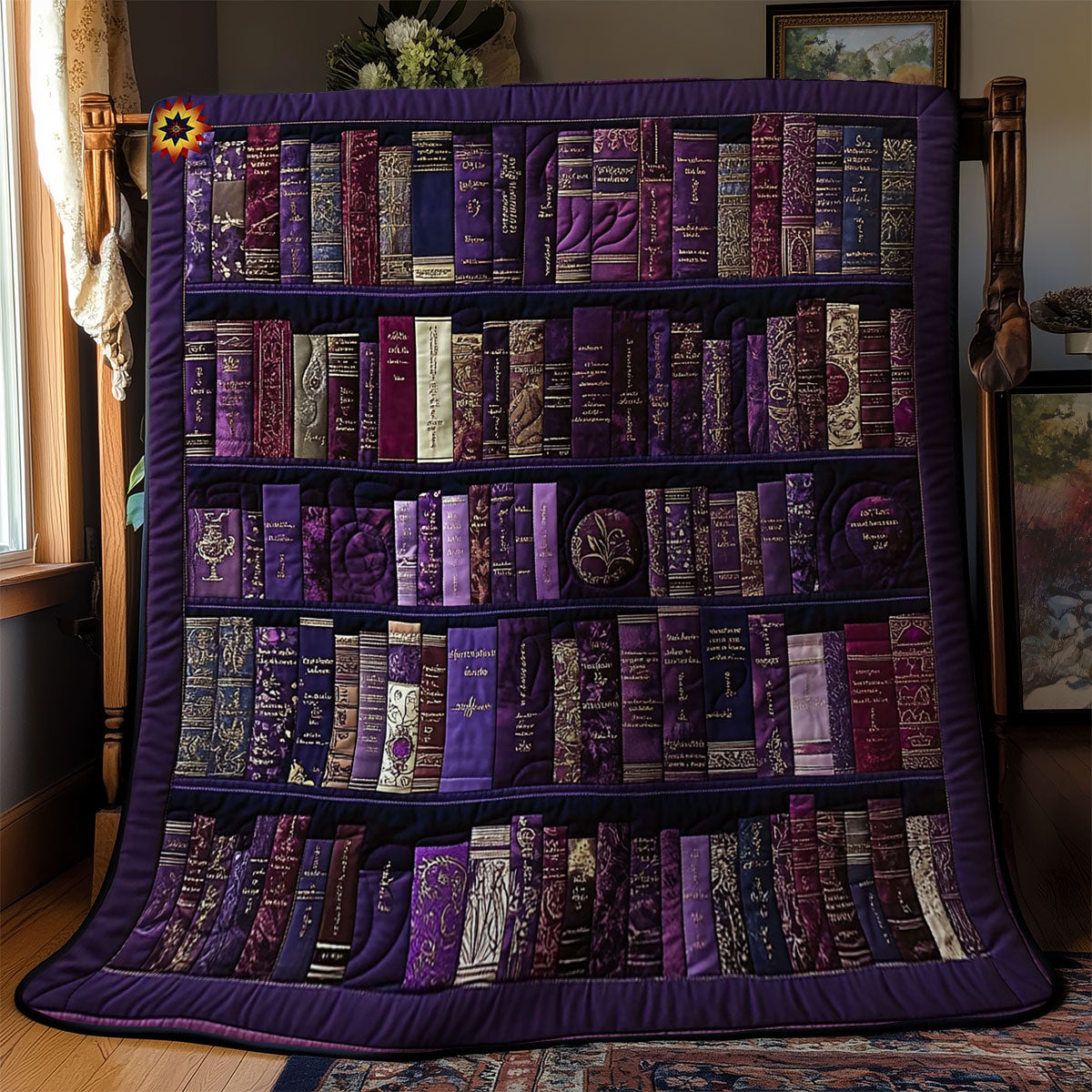 Purple Bookshelf WY2312052CL Quilt