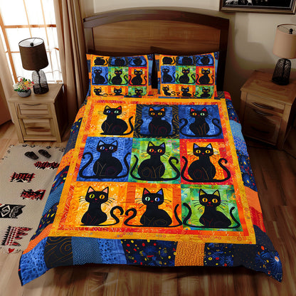 Colorful Black Cat WJ1510026CL Duvet Cover Set