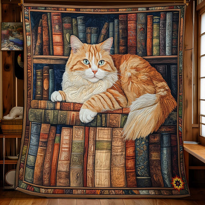 Bookshelves Cat WY1811048CL Quilt