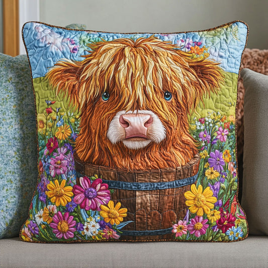 Cow Flower Color WT2702087CL Quilt Pillow Case