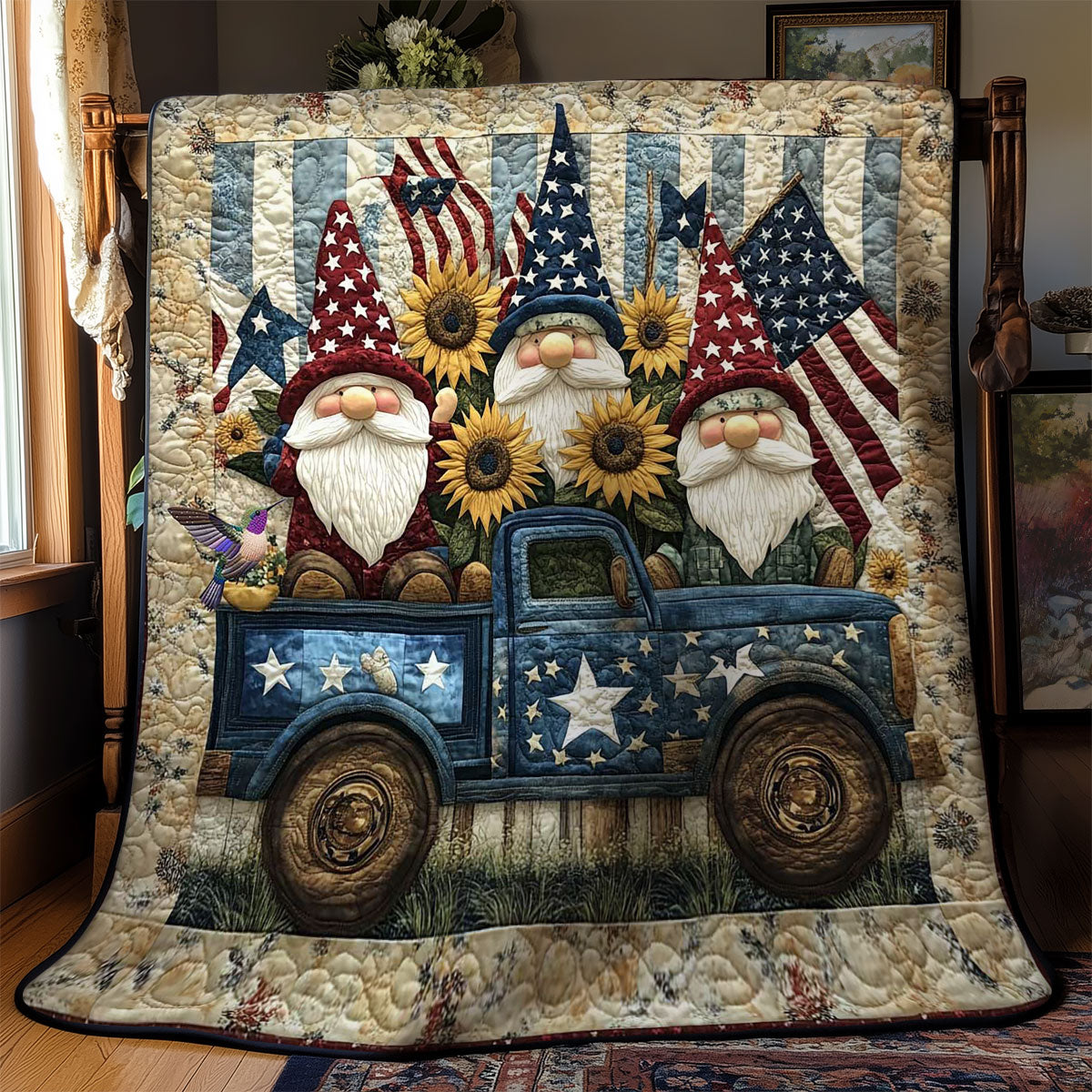 Patriotic Gnome Ride WN2811051CL Quilt