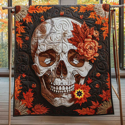 Maple Leaves Skull WP2510014CL Quilt