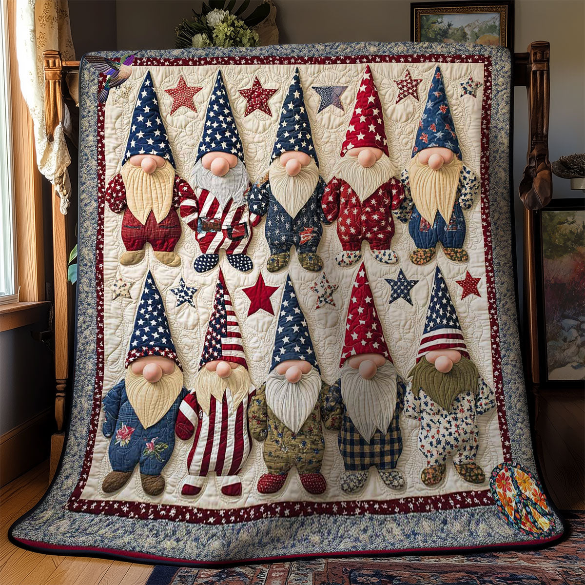 Flag Bearer Gnome WN2811008CL Quilt
