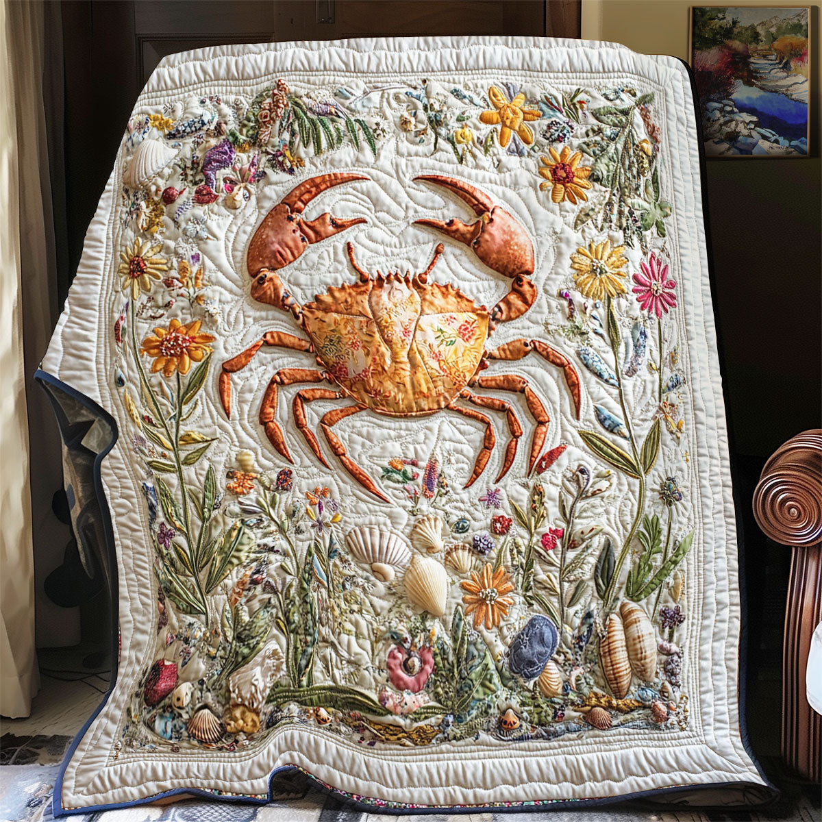 Crab In Flower WY2201061CL Quilt