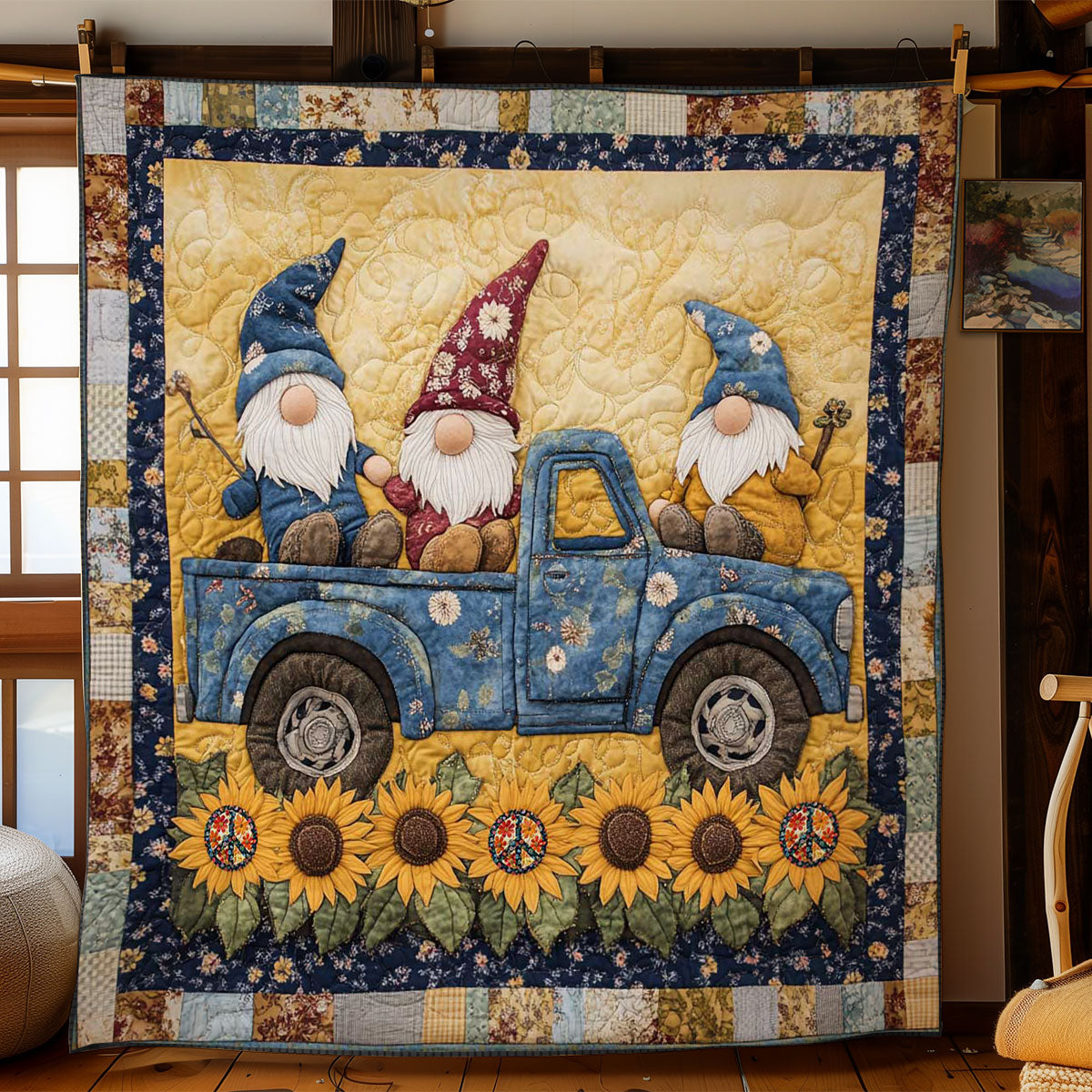 Sunflower Gnome Glory WN2811055CL Quilt