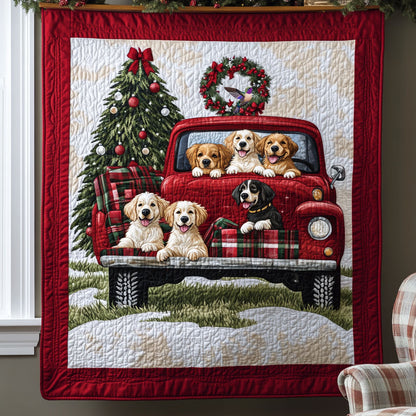 Golden Christmas Truck WX2910014CL Quilt