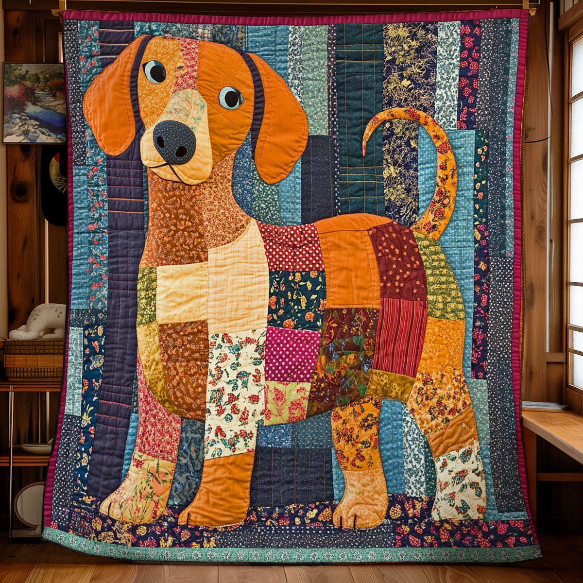 Dachshund Patchwork WX0212018CL Quilt