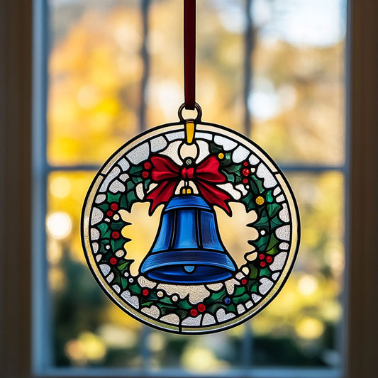 Jingle Bell WJ1511043CL Stained Glass Suncatcher