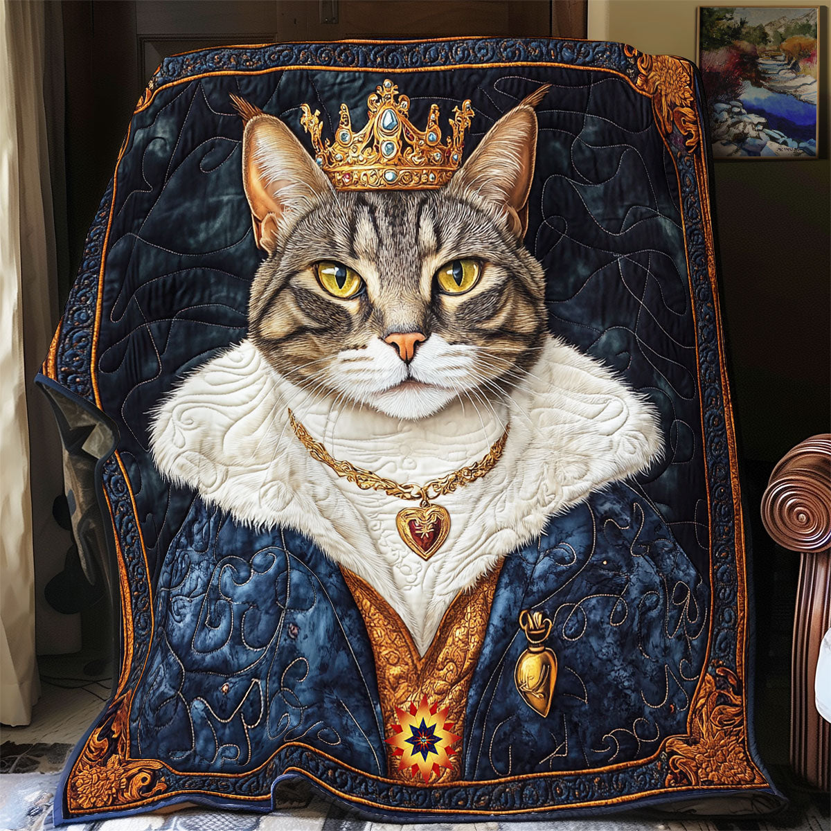 Royal Portrait Cat WY1311020CL Quilt