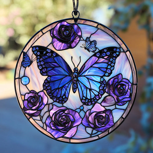 Butterfly WU1810041CL Stained Glass Suncatcher