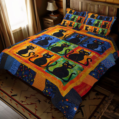 Colorful Black Cat WJ1510026CL Duvet Cover Set