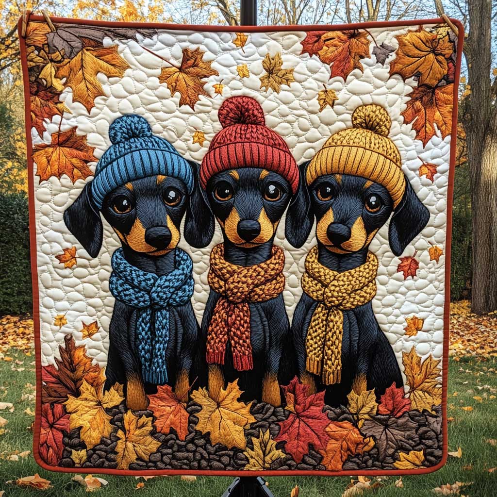 Dachshund Fall Trio WN3009013CL Quilt