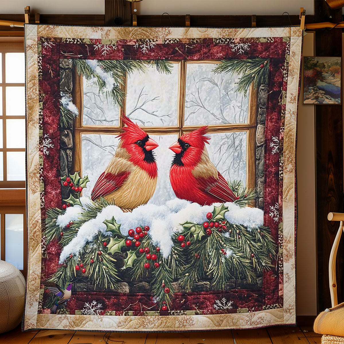 Cardinal Snowfall WN0611007CL Quilt