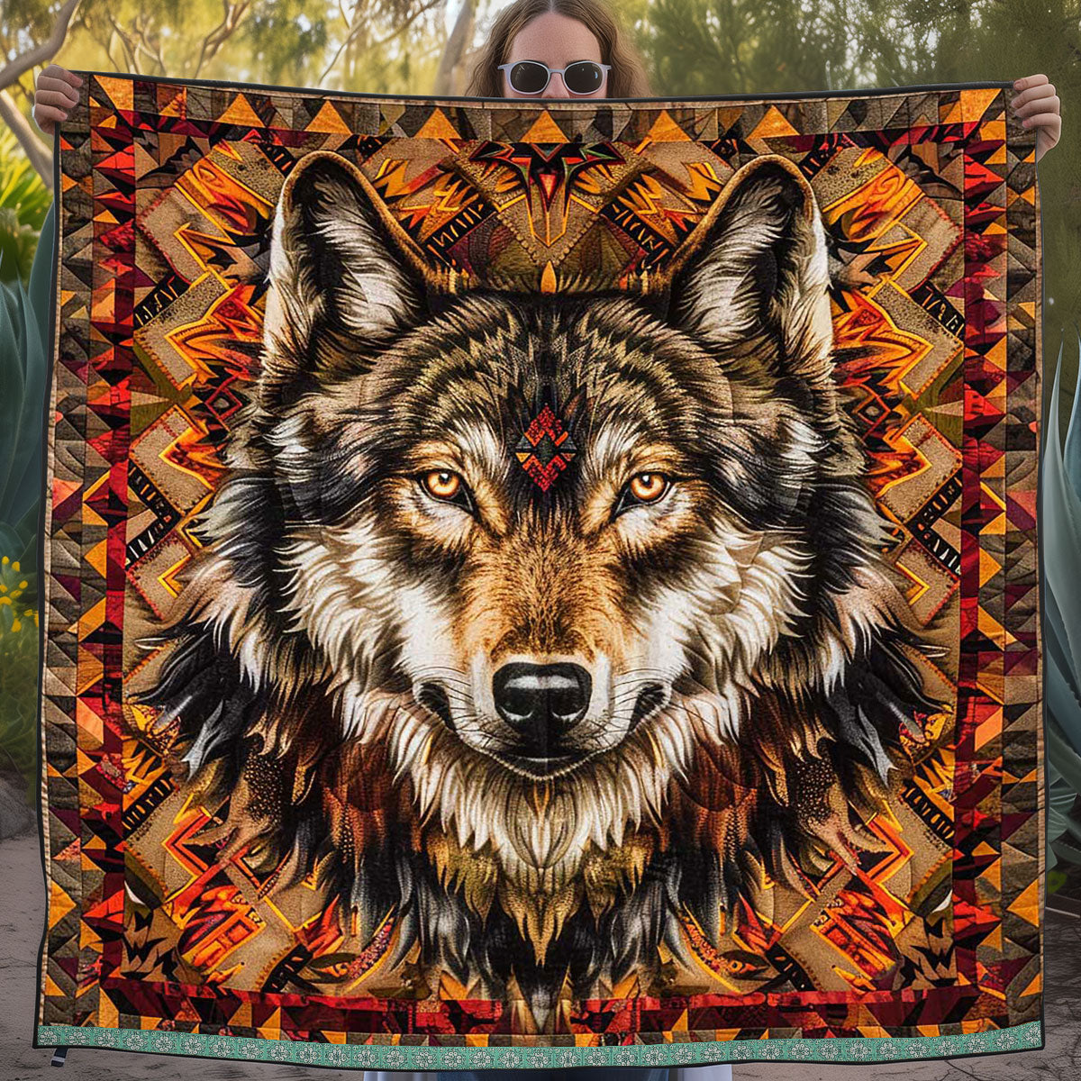 Wolf Native American WJ1909028CL Quilt