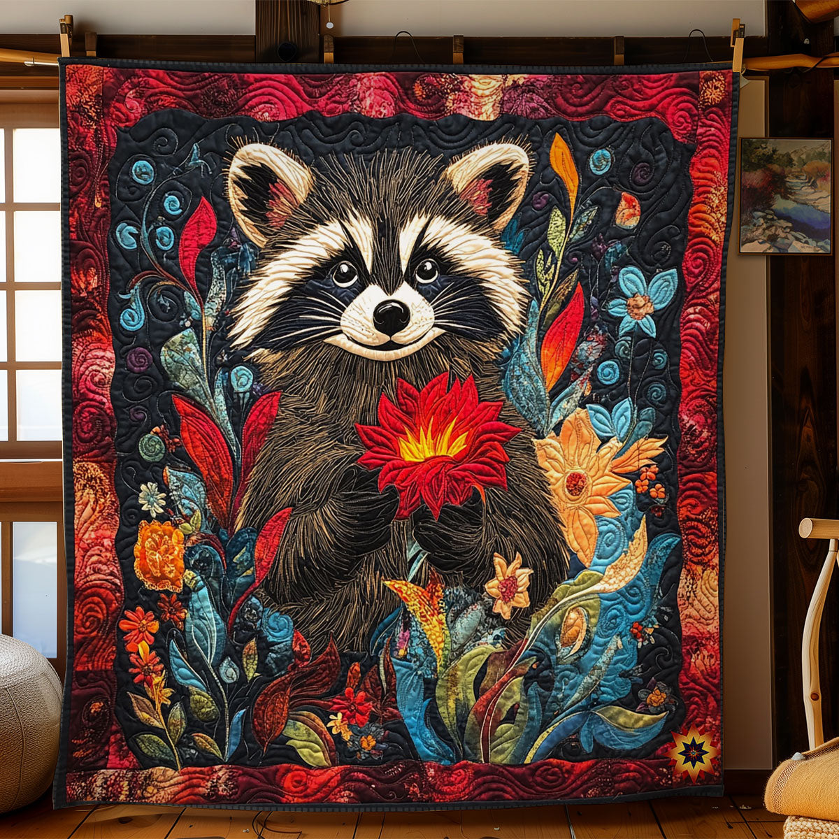 Mystic Forest Raccoon WY1312018CL Quilt