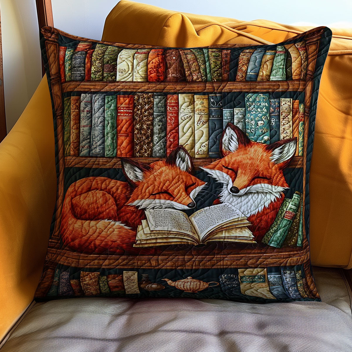 Fox Bookcase WJ0710035CL Quilt Pillow Case